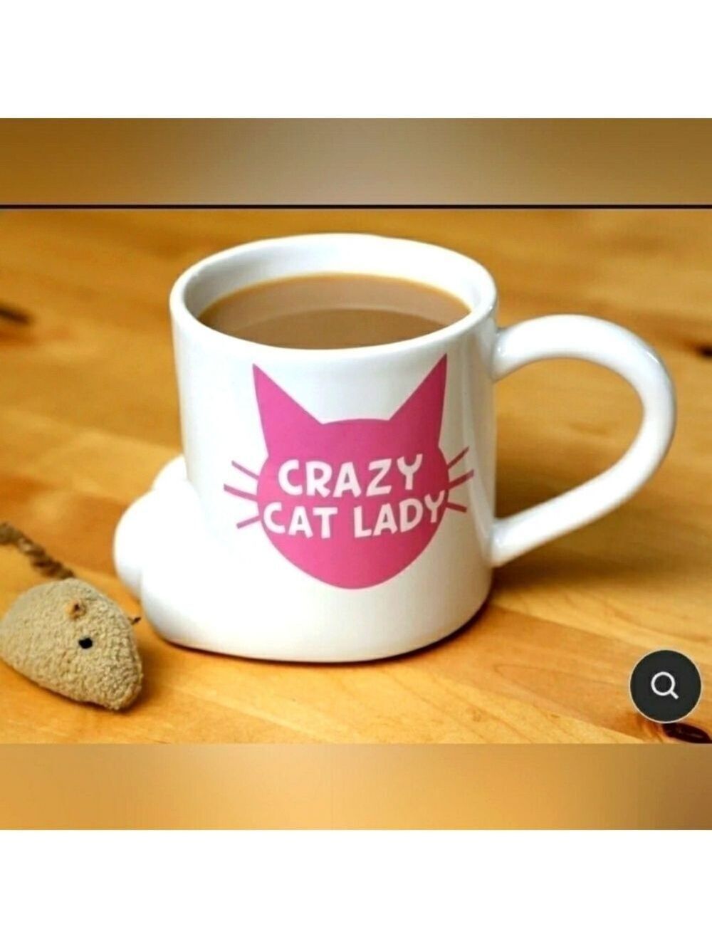 Crazy Cat Lady Coffee Mug 16 oz Ceramic Mug Pink Paw Print New With Box